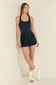 Scoop-Neck Pleated Linerless Tennis Dress